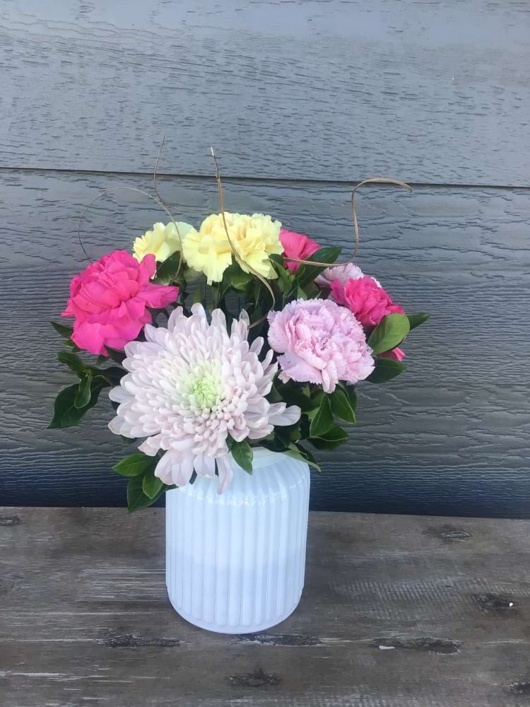 Carnation Bouquet In Vase