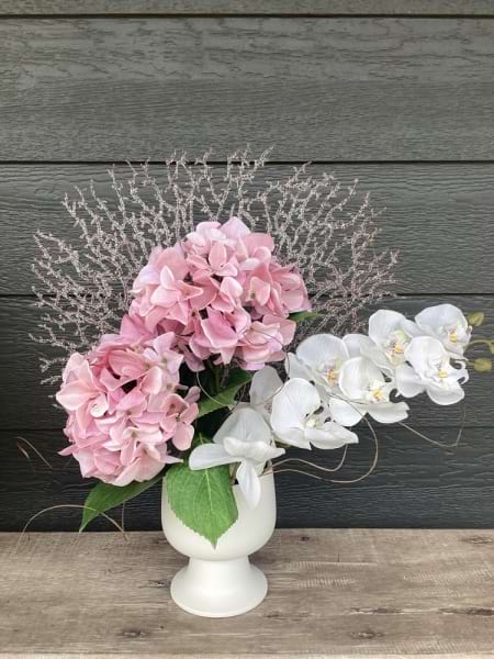 Artificial Pink & White Flower Arrangement